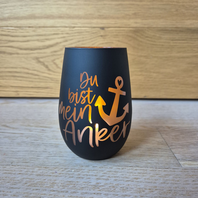 Teelichtglas, Du bist mein Anker