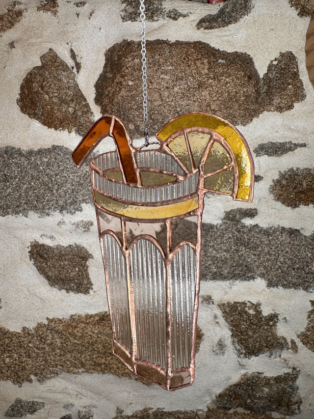 Vitrail Verre de Limo Rondelle fait main ✨