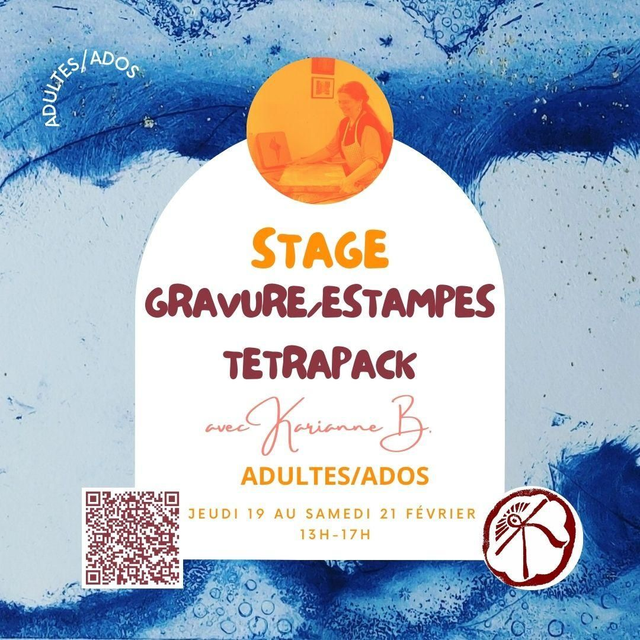 Atelier STAGE de vacances - groupe ADULTES/ADOS - Gravure sur Tetrapack