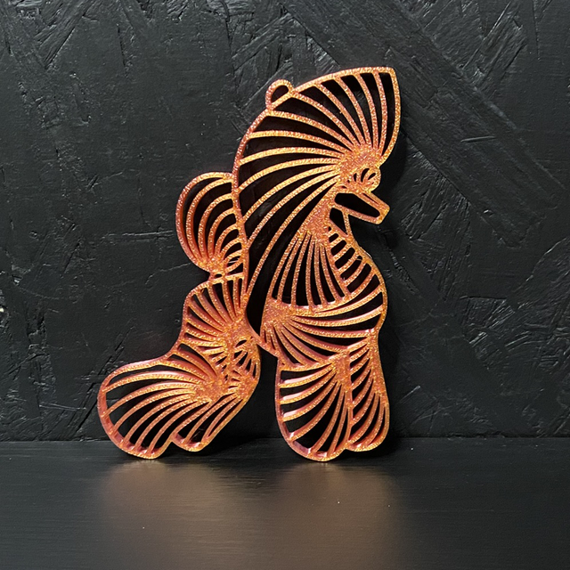 3D - Poodle Puppy Orange Gold
