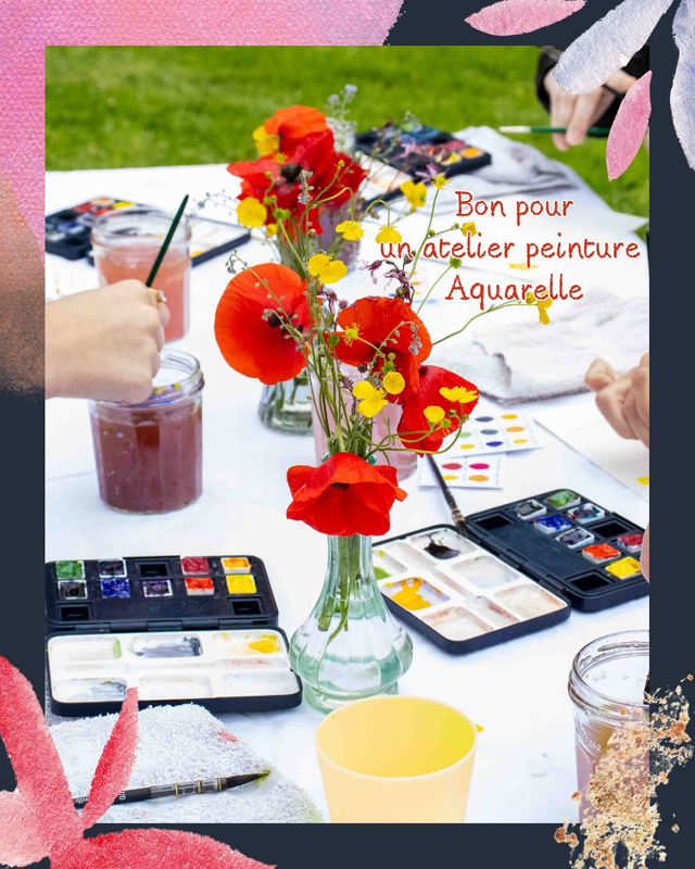 Bon cadeau Atelier Aquarelle - Edition Fête des Mères