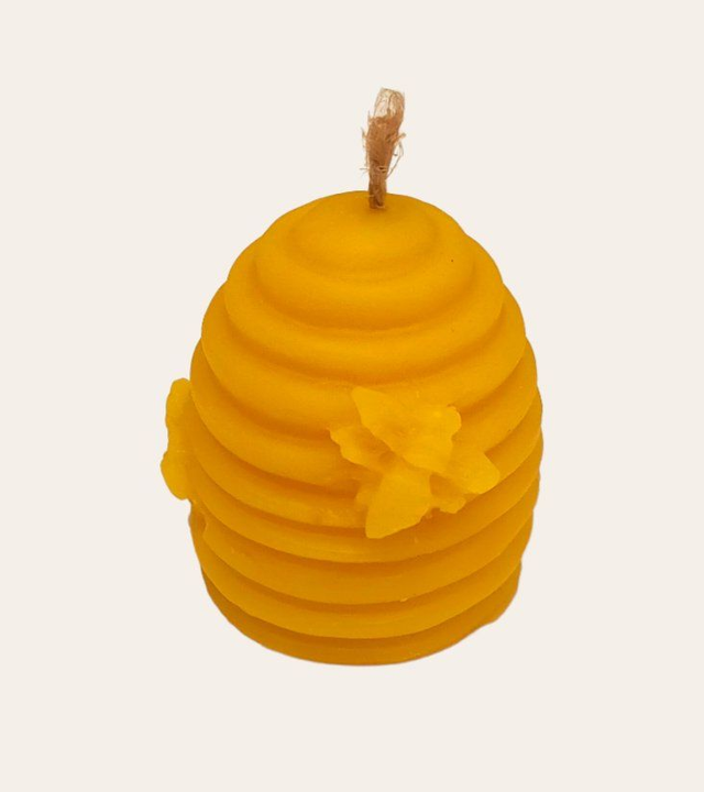 Bougie-Petite ruche en paille