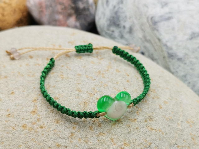 BCO-013 Bracelet cœur vert 