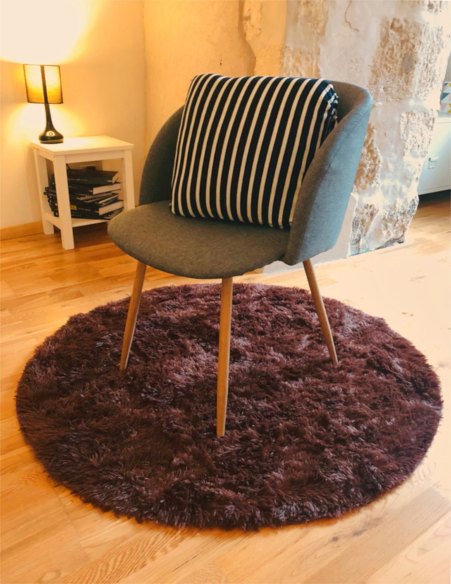 HODYSSEA Tapis RONDOUX Diamètre 140 cm 100% Polyester Poils longs