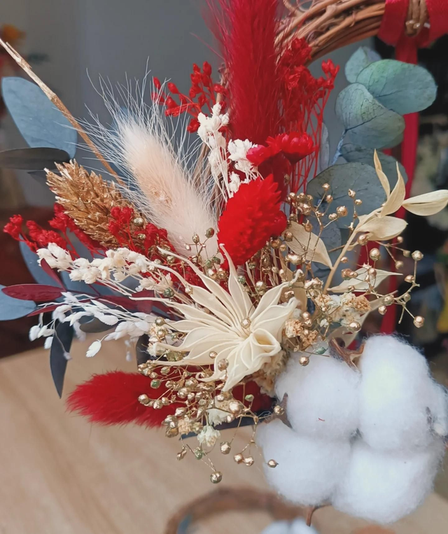 Mini couronne de fleurs séchées 15 cm