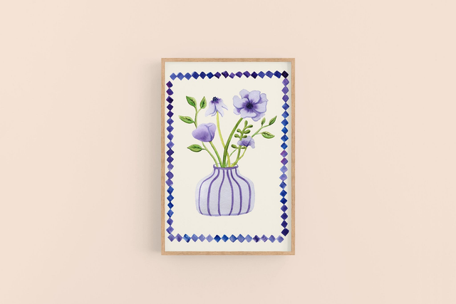 Illustration Print - Vase Violet