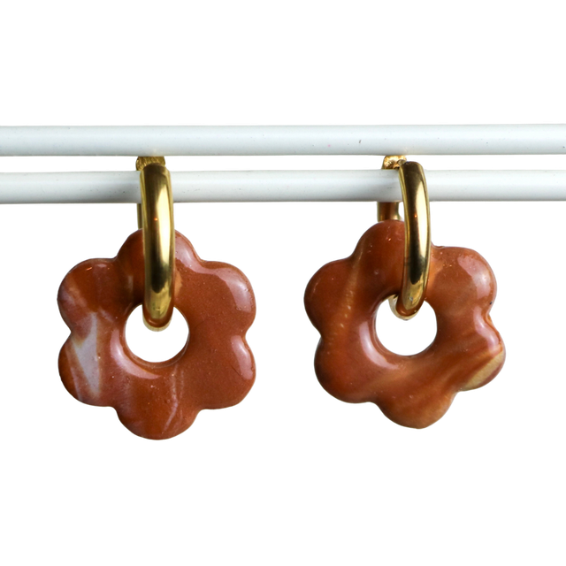 Fleurs Tala marron marbré