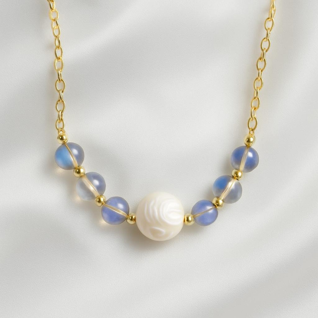 KESHI PEARL COBALT AURA QUARTZ