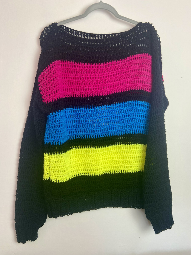 Wide striped jumper.