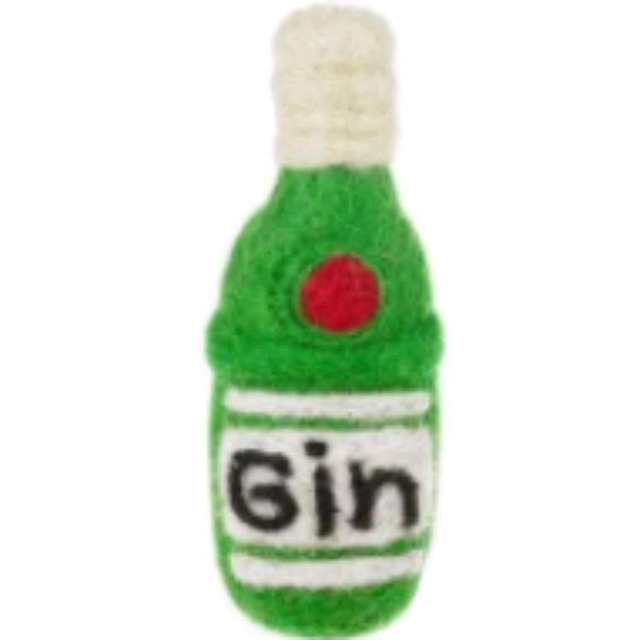 Handmade Felt Bottle of Gin Hanging Felt Decoration 10cm