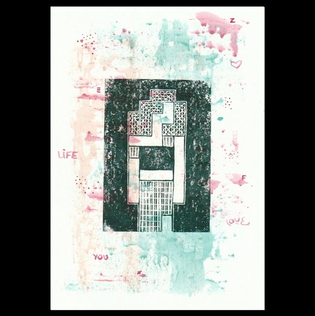 L’effigie minimaliste Framboise émeraude - 21x29cm / 2025