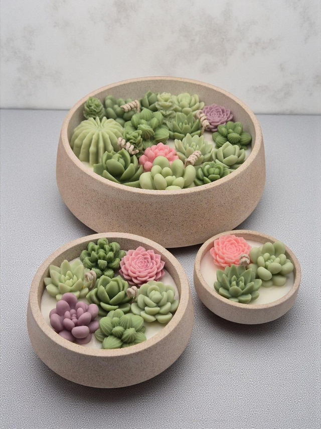 Sukkulentengarten - Kerze