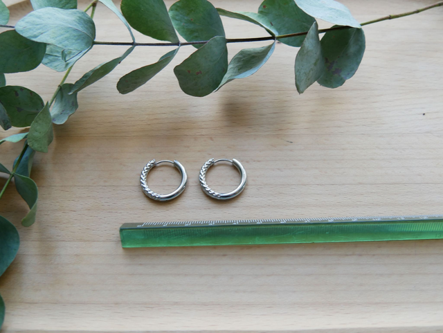 Créoles argentées réversibles 22mm