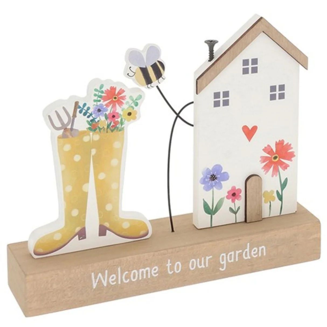 Happy Garden Table Plaque - Welcome