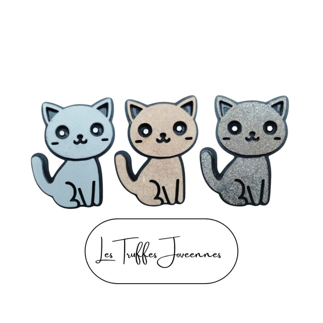 Aimant chat en bois - fait main