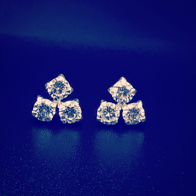 Triple Cubic Zirconia Cluster Stud