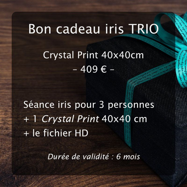 Bon cadeau "iris" - TRIO - Crystal Print 40x40 cm