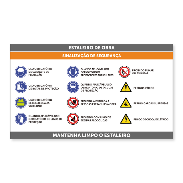 Placa Estaleiro de Obra