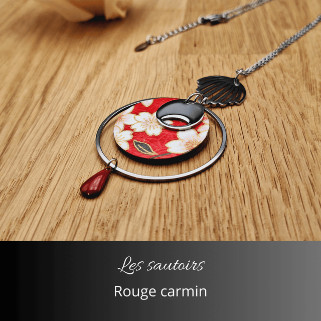 Collier sautoir Olympe - Rouge carmin