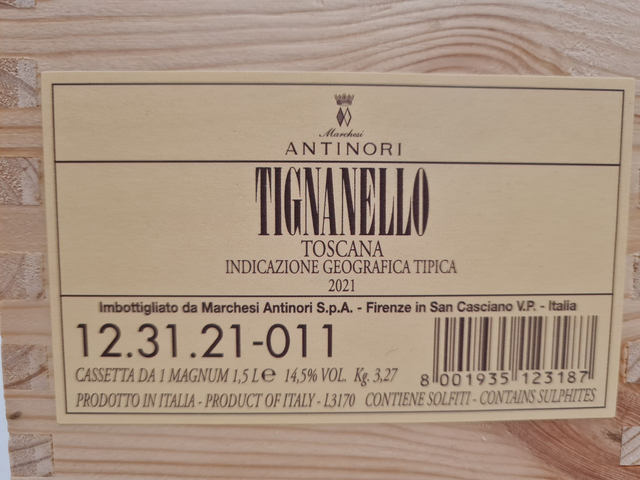 TIGNANELLO ANTINORI VINO 2021 1.5LT (in cassetta di legno)