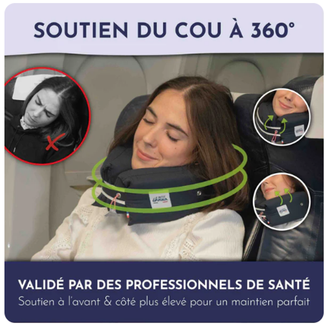 Coussin voyage adulte - bleu ciel