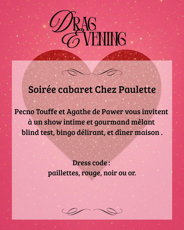 Soirée Drag Evening samedi 6 décembre ✨