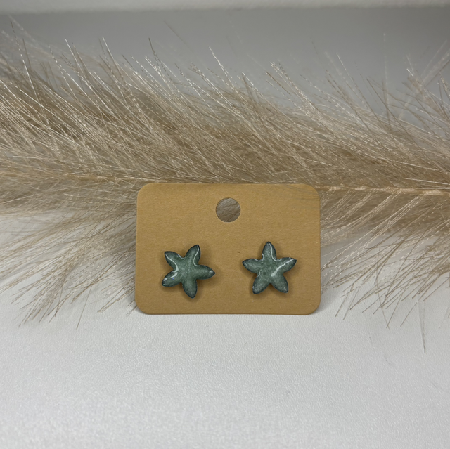 Clous d’oreille étoile bleu 