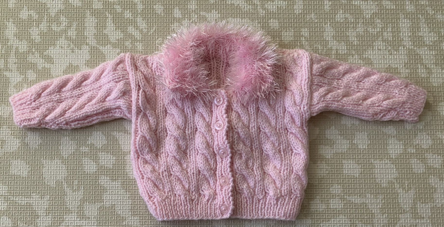 Fluffy collar cardigan 