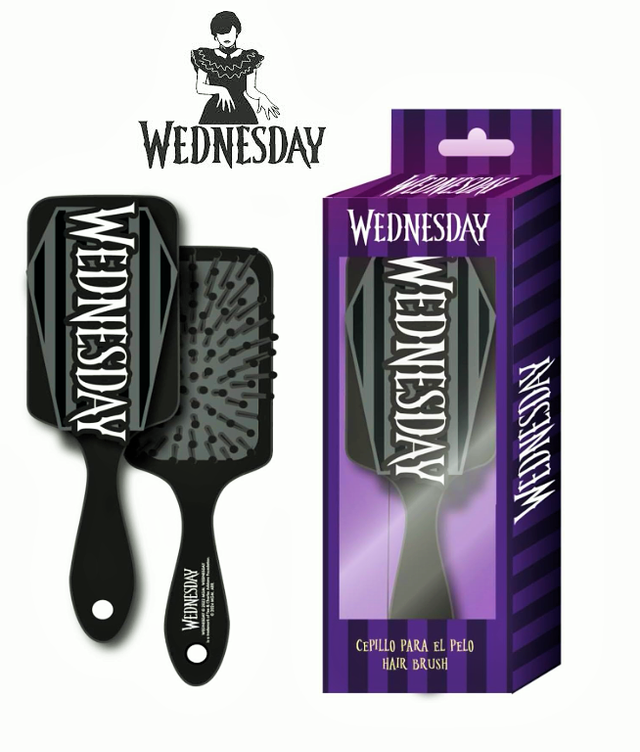 Wednesday Brosse à cheveux démêlante pour tous les âges et types de cheveux Mercredi Addams