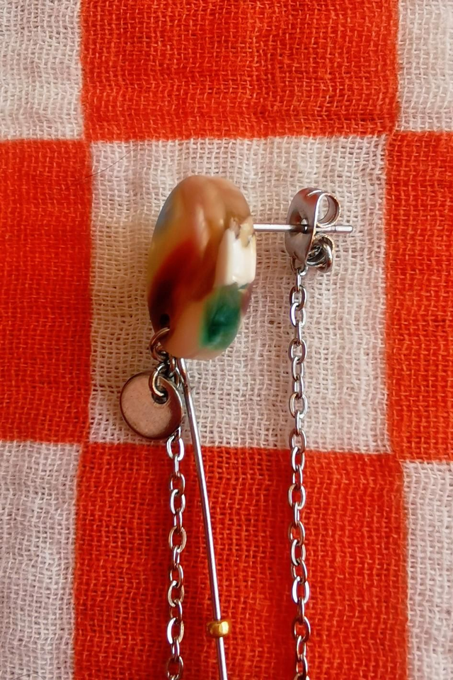 Boucles d'oreilles Puces Écailles de Tortue