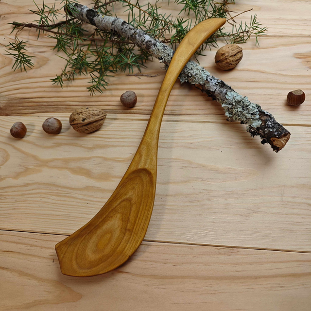 Grande cuillère de cuisine en merisier-C287