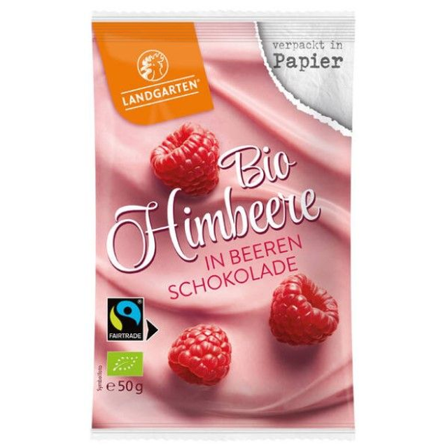 Landgarten Himbeeren in Beeren-Schokolade 50g Tüte