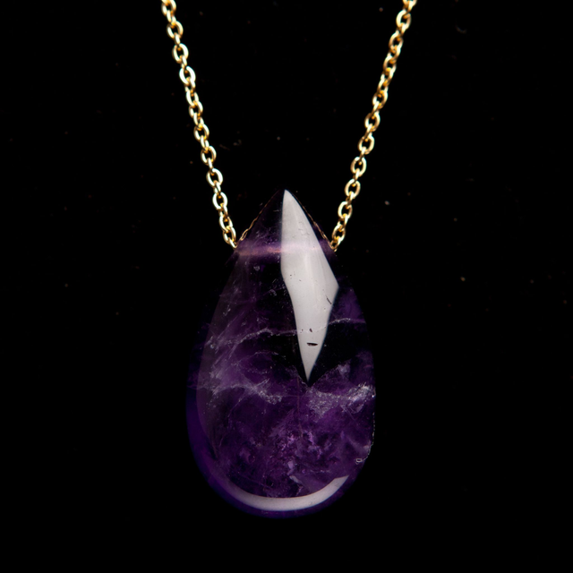 Pendentif améthyste larme (2 modèles)