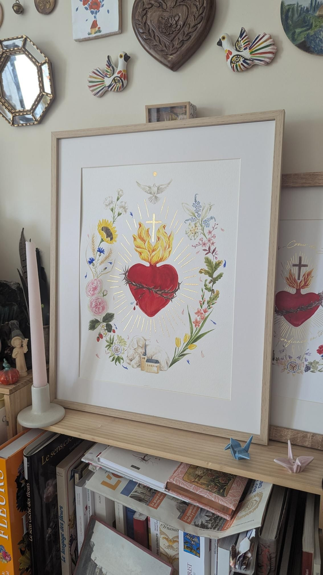 Sacré-Cœur et fleurs du Credo