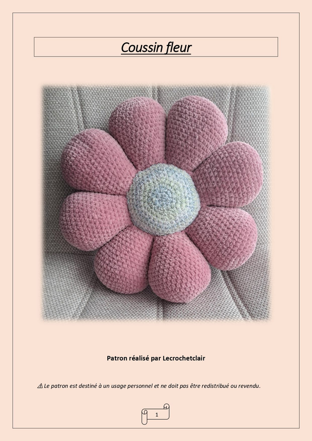 Patron coussin fleur