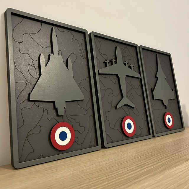 Triptyque 3D en bois - French Air Force