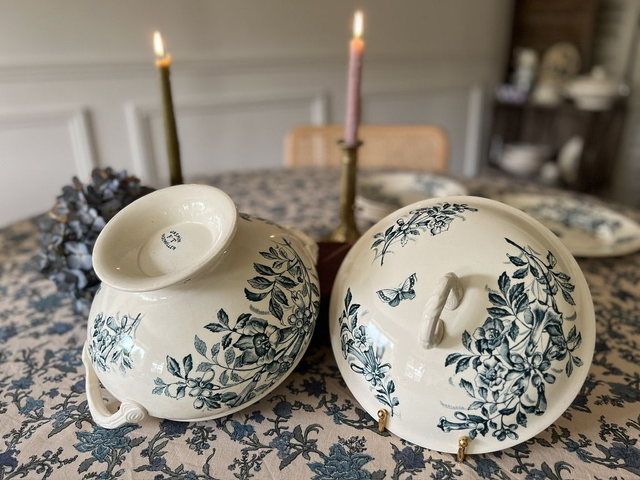 JASMIN - Grande soupière signée Badonviller - Terre de Fer