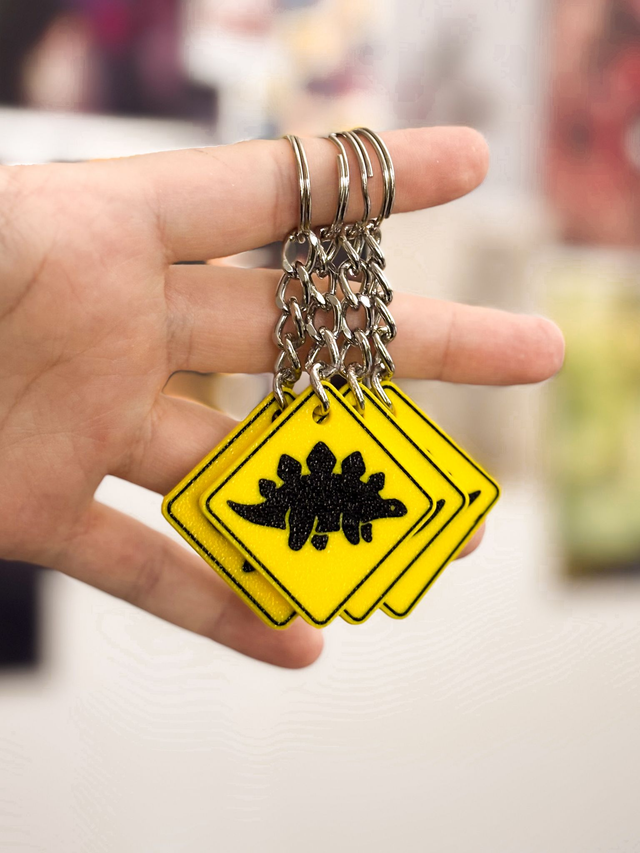 Brelok "Uwaga stegozaur!"