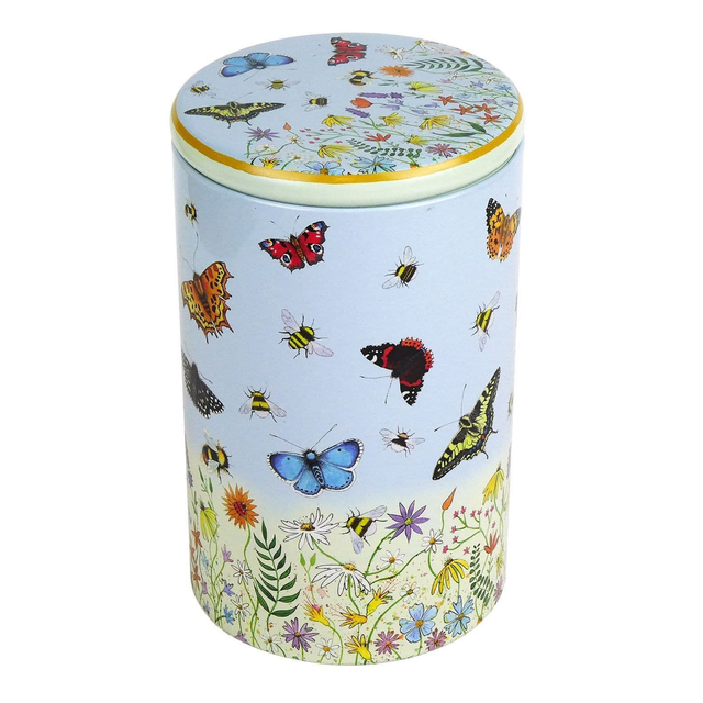 Tall Round Caddy Tins - Butterflies
