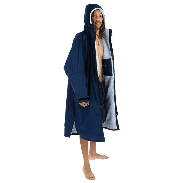 Dryrobe Navy Blue Grey - Long Sleeve Changing Robe