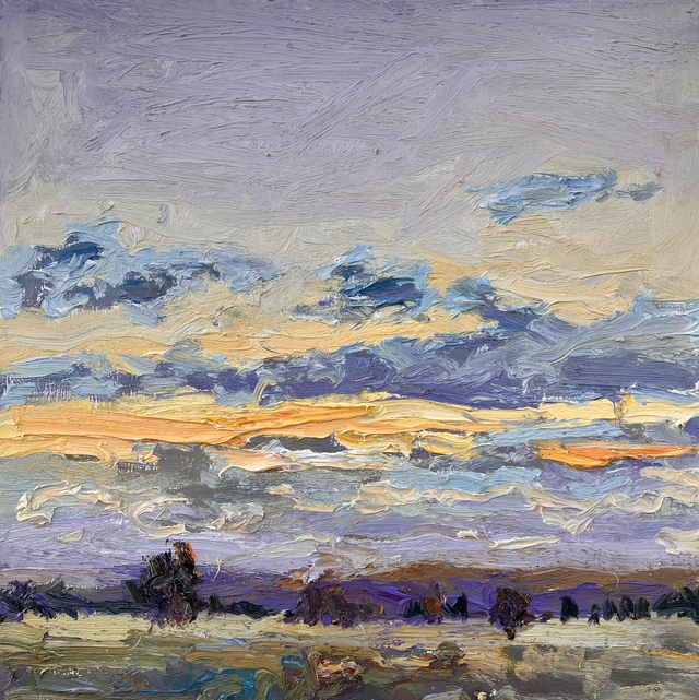 „Umarmung der Morgendämmerung“ – Öl auf Leinwand, 80 × 80 cm | 2024
