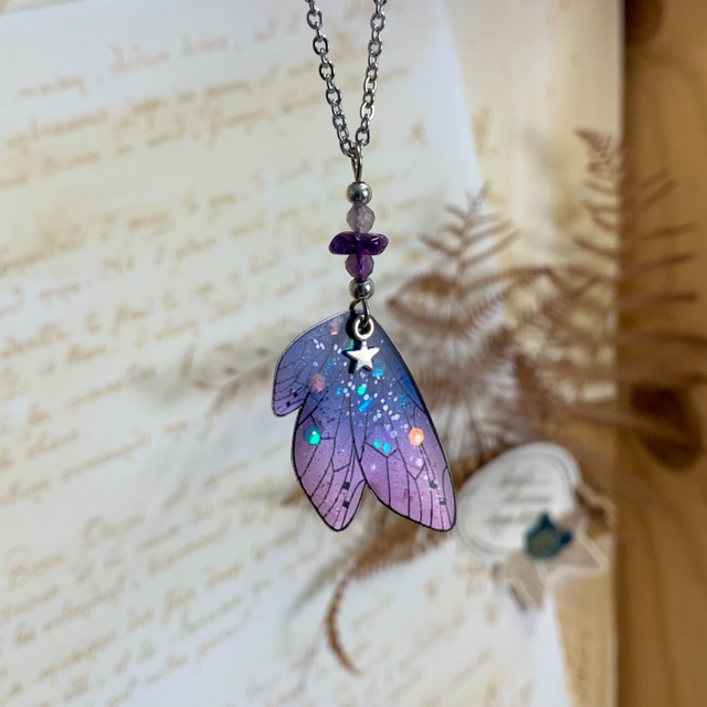 Collier - Fée Améthyste - Nuit étoilée