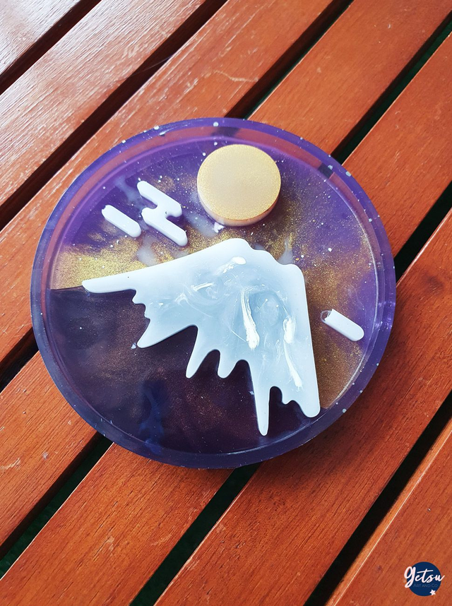 Sous-verre mont Fuji violet