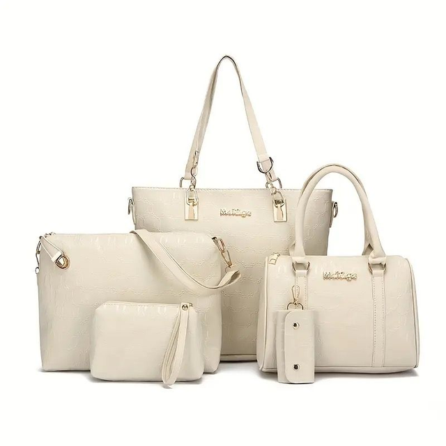 Ensemble Élégance 5-en-1 - Sacs en Cuir Synthétique Embossé