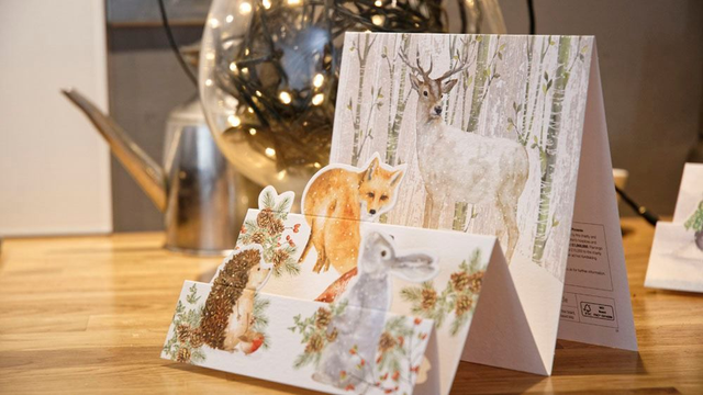 Triple Fold Christmas Single Cards with envelopes