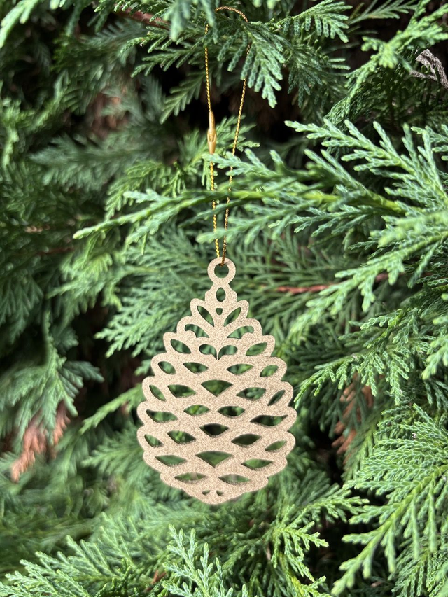 Boule de Noel Pomme de pin Or