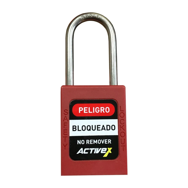 Candado Activex A10 Cuerpo Plastico Rojo