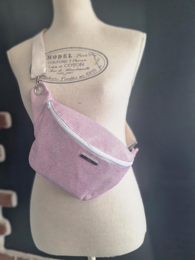 Sac sourire taille S rose paillettes 