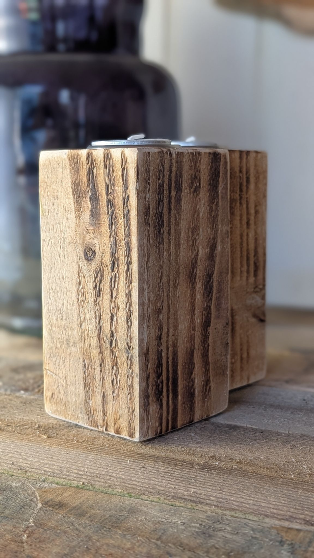 Boxing hares wearing gloves - Set of Two Tealight holders