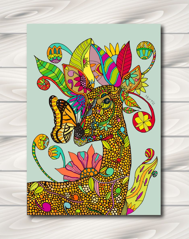 Ciervo y mariposa